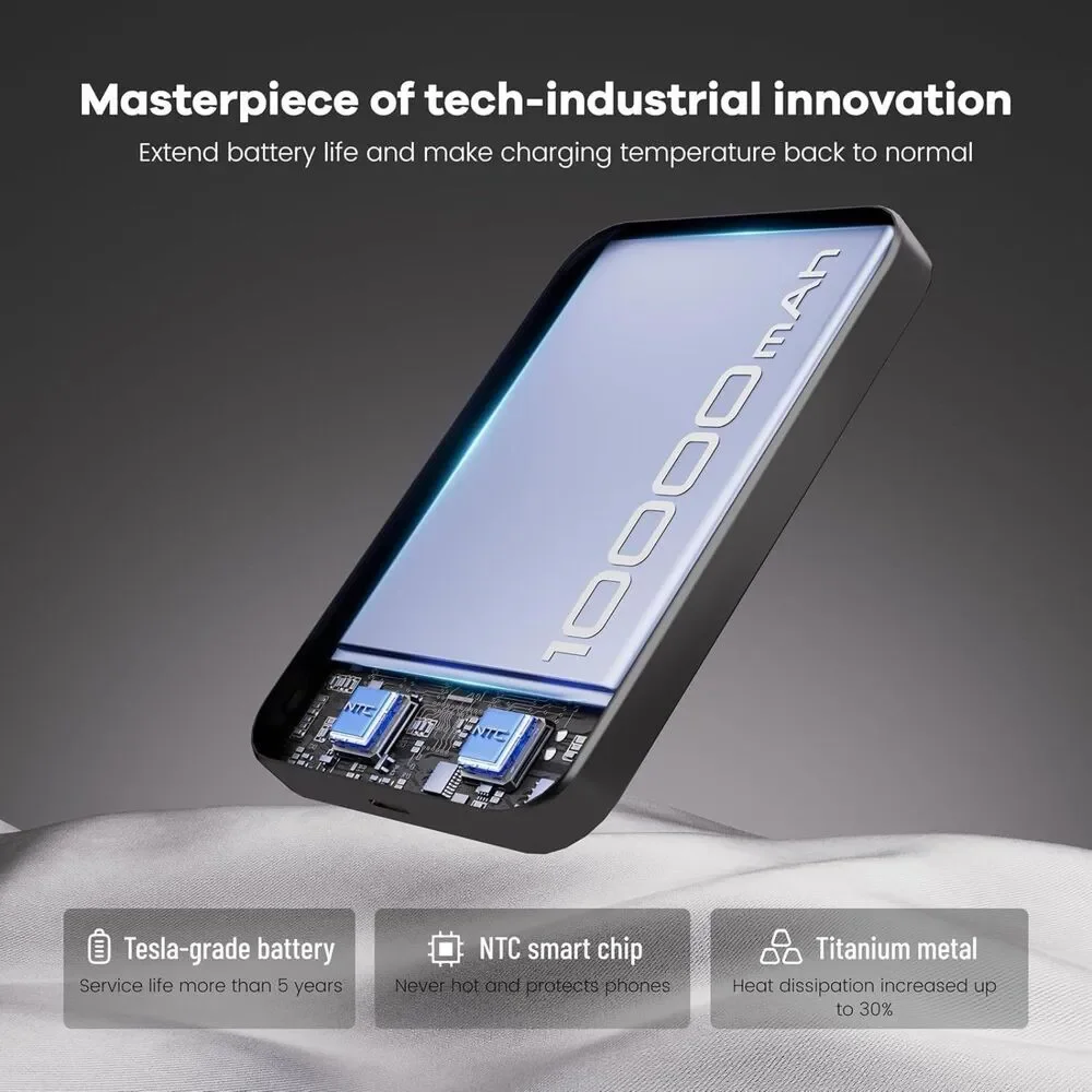 Magnetic Portable Charger, Ultra-slim Power Bank